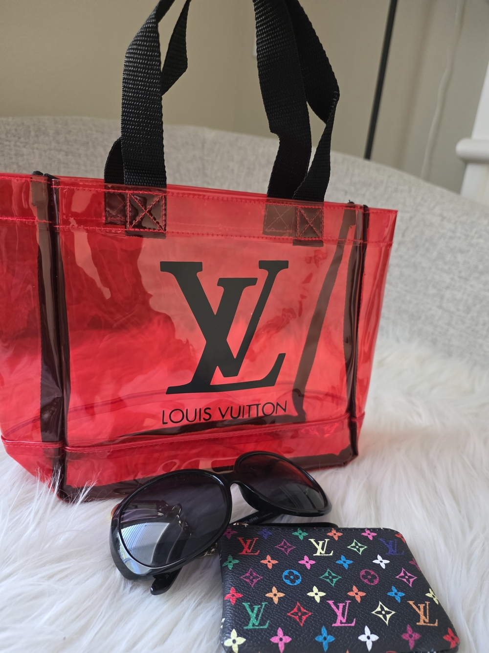 Red Transparent Tote Bag - Picture 2 of 11